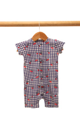Kort romper med rutete kirsebærmønster