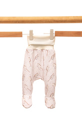 Babybukse med fot og kjepphestmønster
