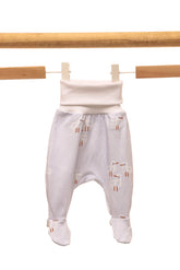 Babybukse med fot og sjømåkemønster